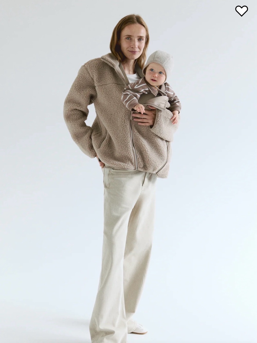 Beige Sherpa Baby-Wear Zip Jacket